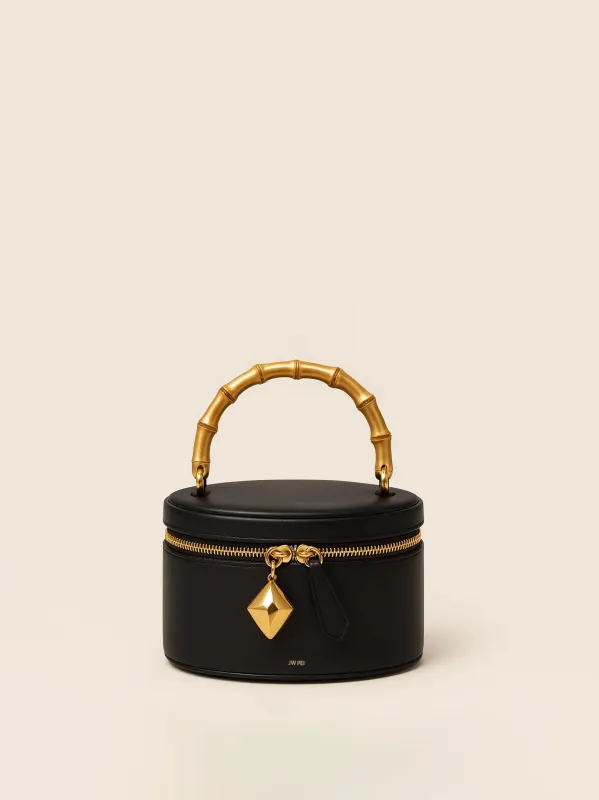 Hadley Bamboo Handle Cylinder Bag - Black sold by JW PEI