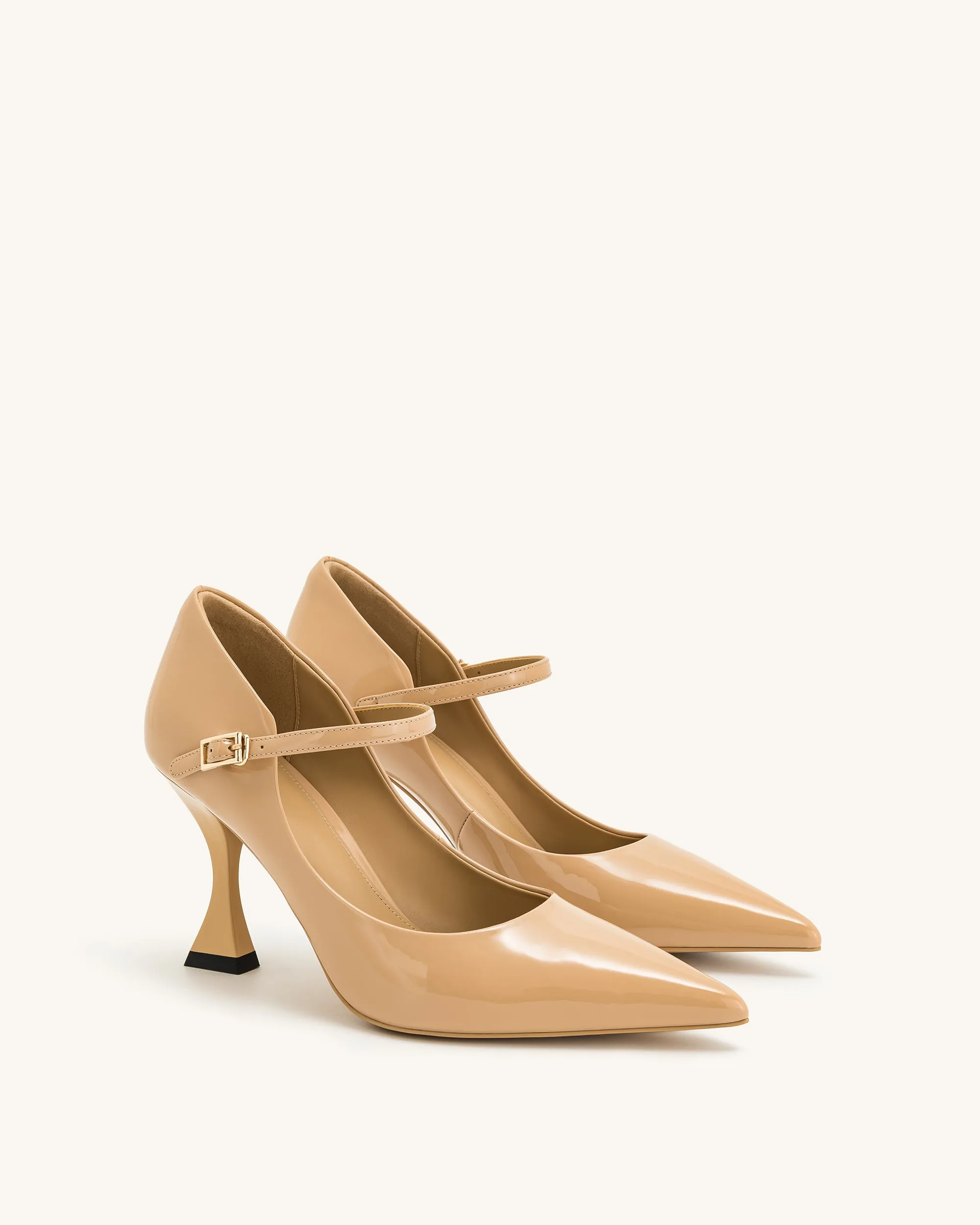 Thalina Patent Lather Pumps - Apricot sold by JW PEI product image thumbnail 2