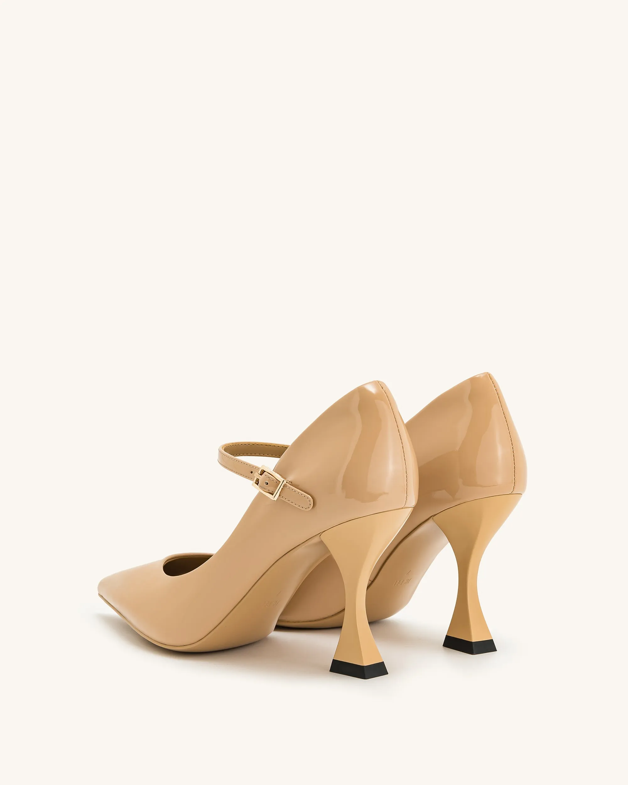 Thalina Patent Lather Pumps - Apricot sold by JW PEI product image thumbnail 4