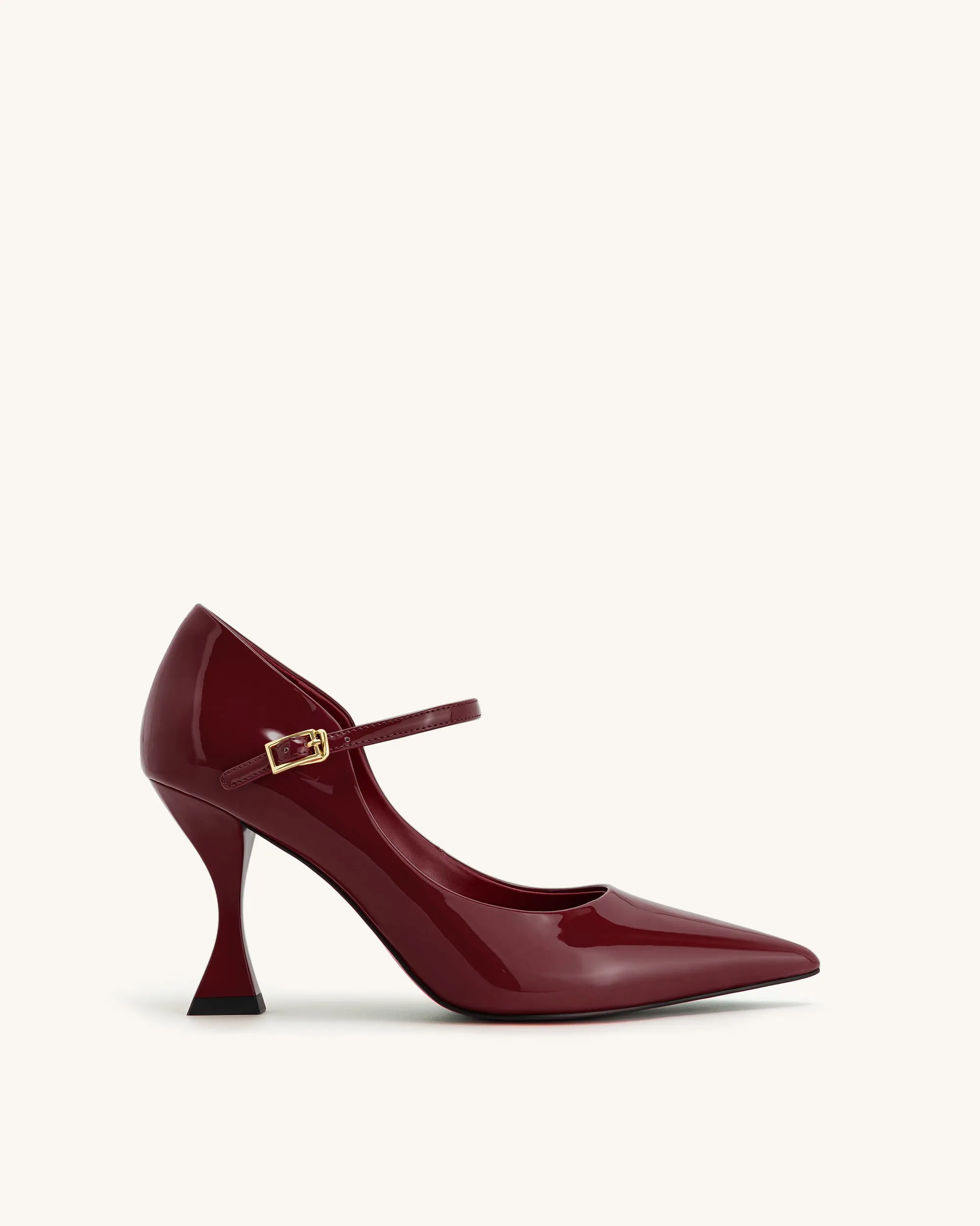 Thalina Patent Leather Pumps - Burgundy sold by JW PEI