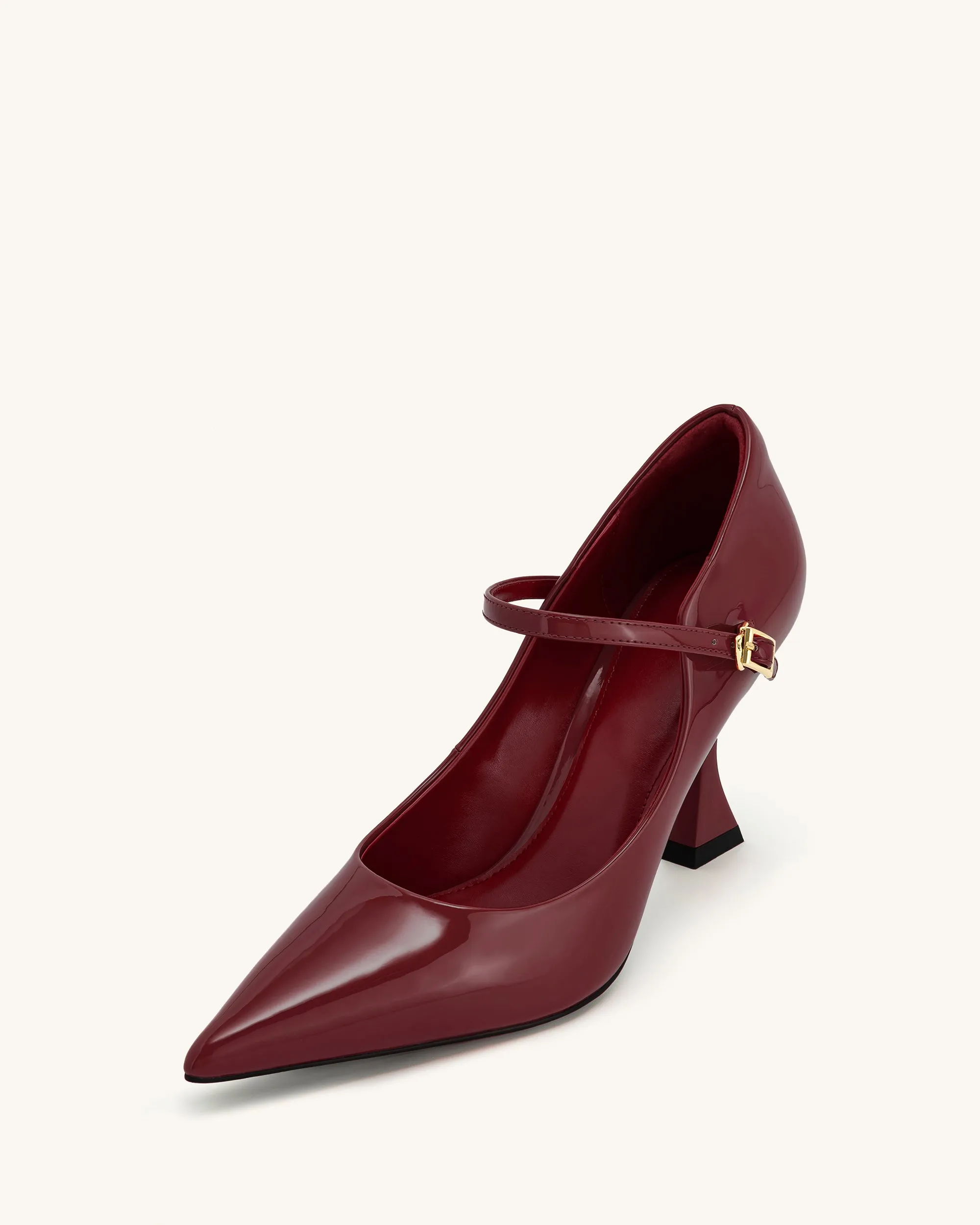 Thalina Patent Leather Pumps - Burgundy sold by JW PEI product image thumbnail 4