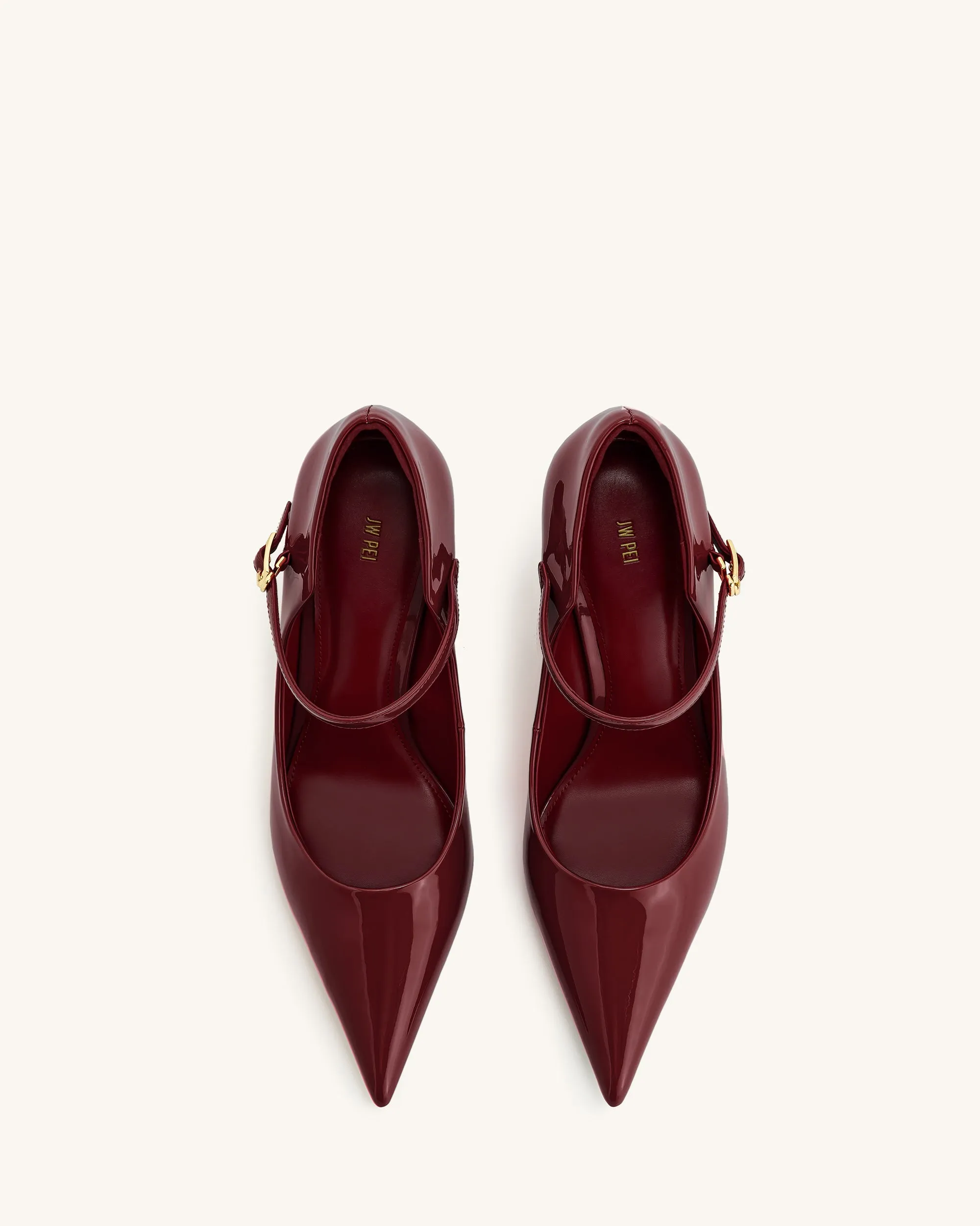 Thalina Patent Leather Pumps - Burgundy sold by JW PEI product image thumbnail 3