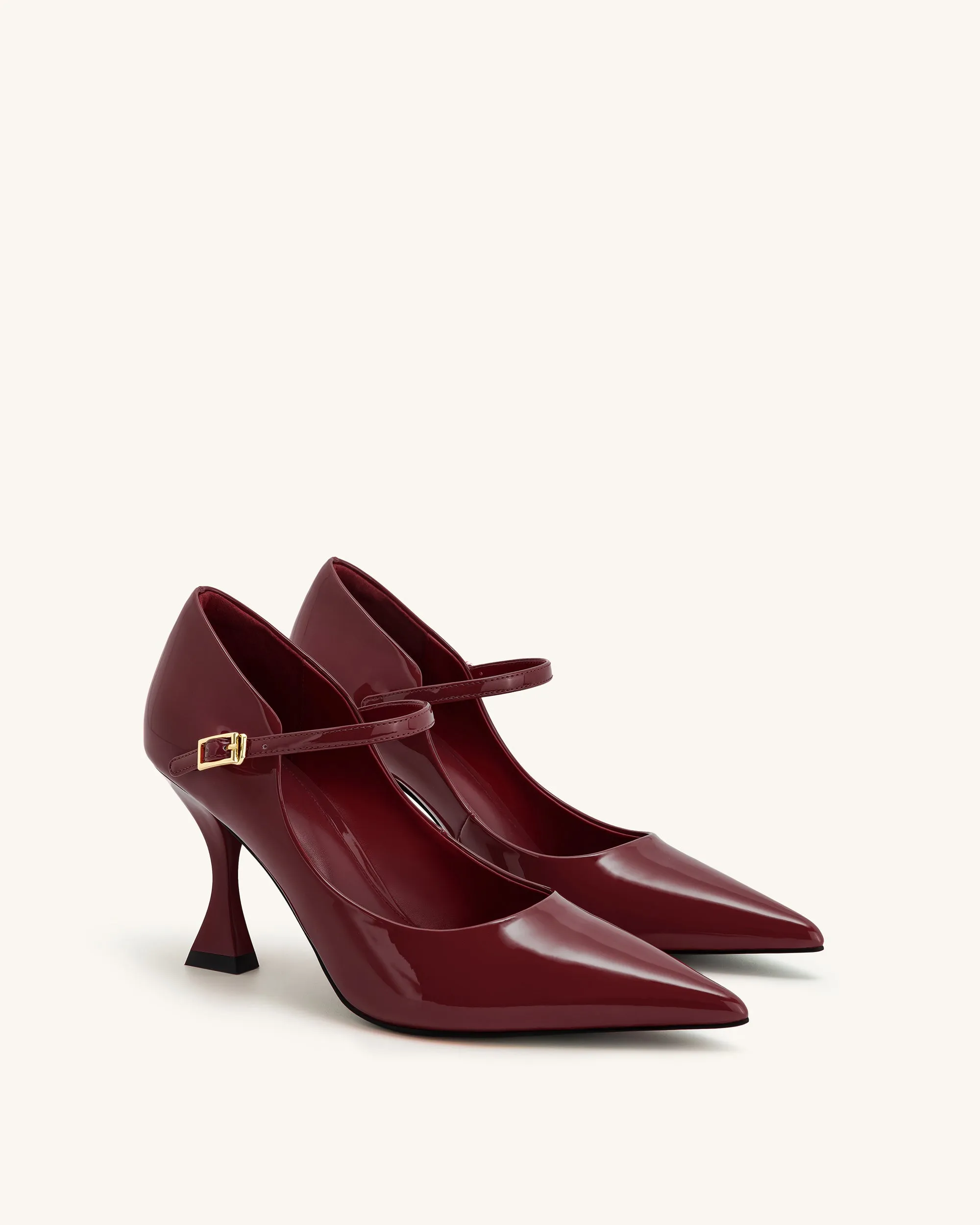 Thalina Patent Leather Pumps - Burgundy sold by JW PEI product image thumbnail 2