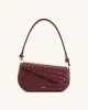 Addisyn Weave Texture Shoulder Bag - Burgundy sold by JW PEI