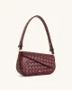 Addisyn Weave Texture Shoulder Bag - Burgundy sold by JW PEI