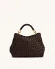 Lucia Classic Top Handle Woven Bag - Dark Brown sold by JW PEI