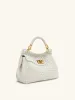 Lucia Classic Top Handle Woven Bag - White sold by JW PEI