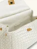 Lucia Classic Top Handle Woven Bag - White sold by JW PEI