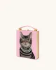 Taya Tabby Cat Pattern Book Shape Clutch Bag - Pink sold by JW PEI