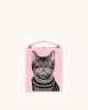 Taya Tabby Cat Pattern Book Shape Clutch Bag - Pink sold by JW PEI