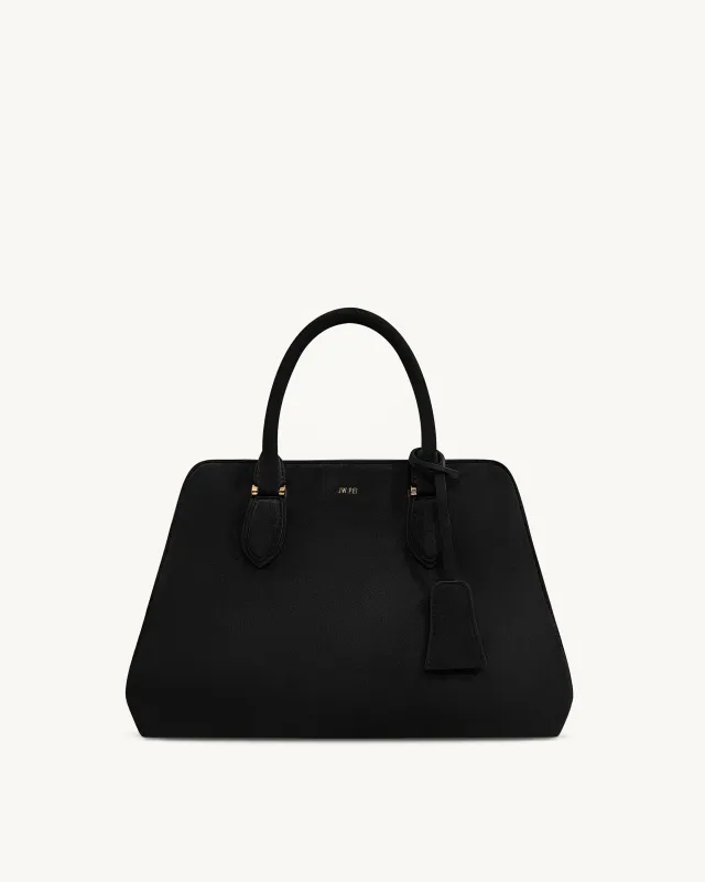 Lara Faux Suede Tote Bag - Black sold by JW PEI