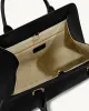 Lara Faux Suede Tote Bag - Black sold by JW PEI