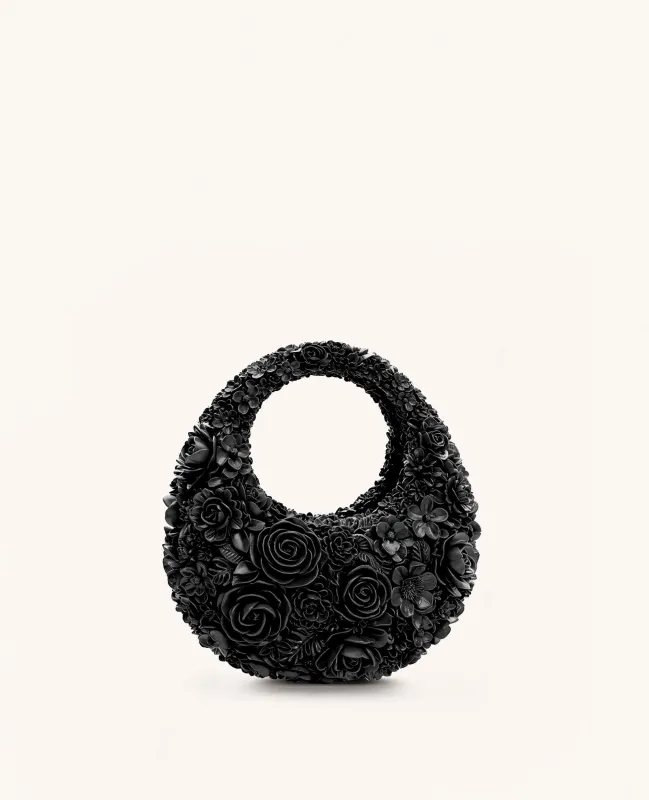 Anna Crescent Hobo Bag - Black sold by JW PEI