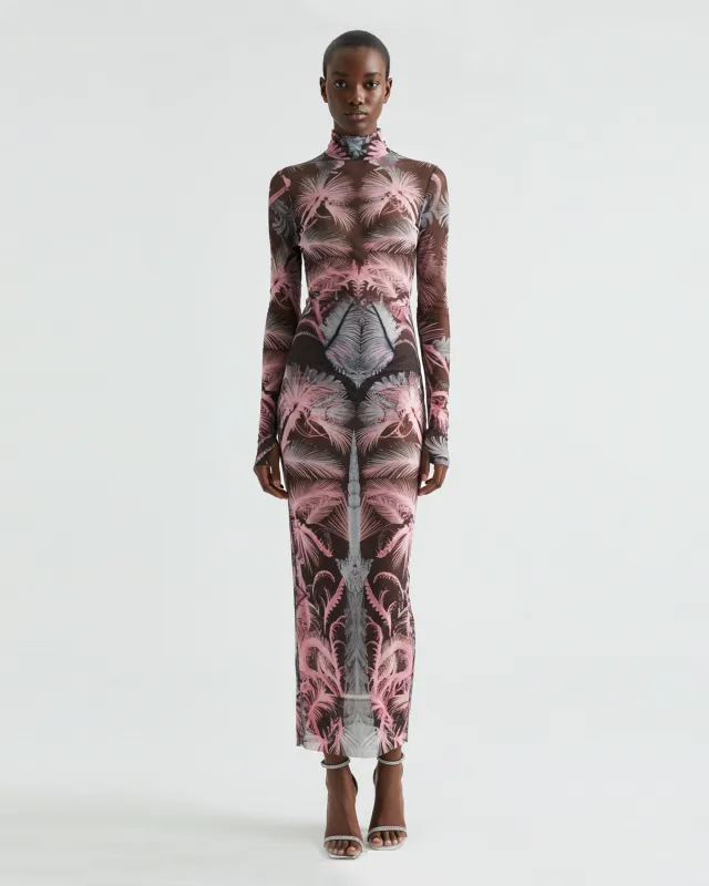 Floral Mesh Dress - Pink/Gray sold by JW PEI