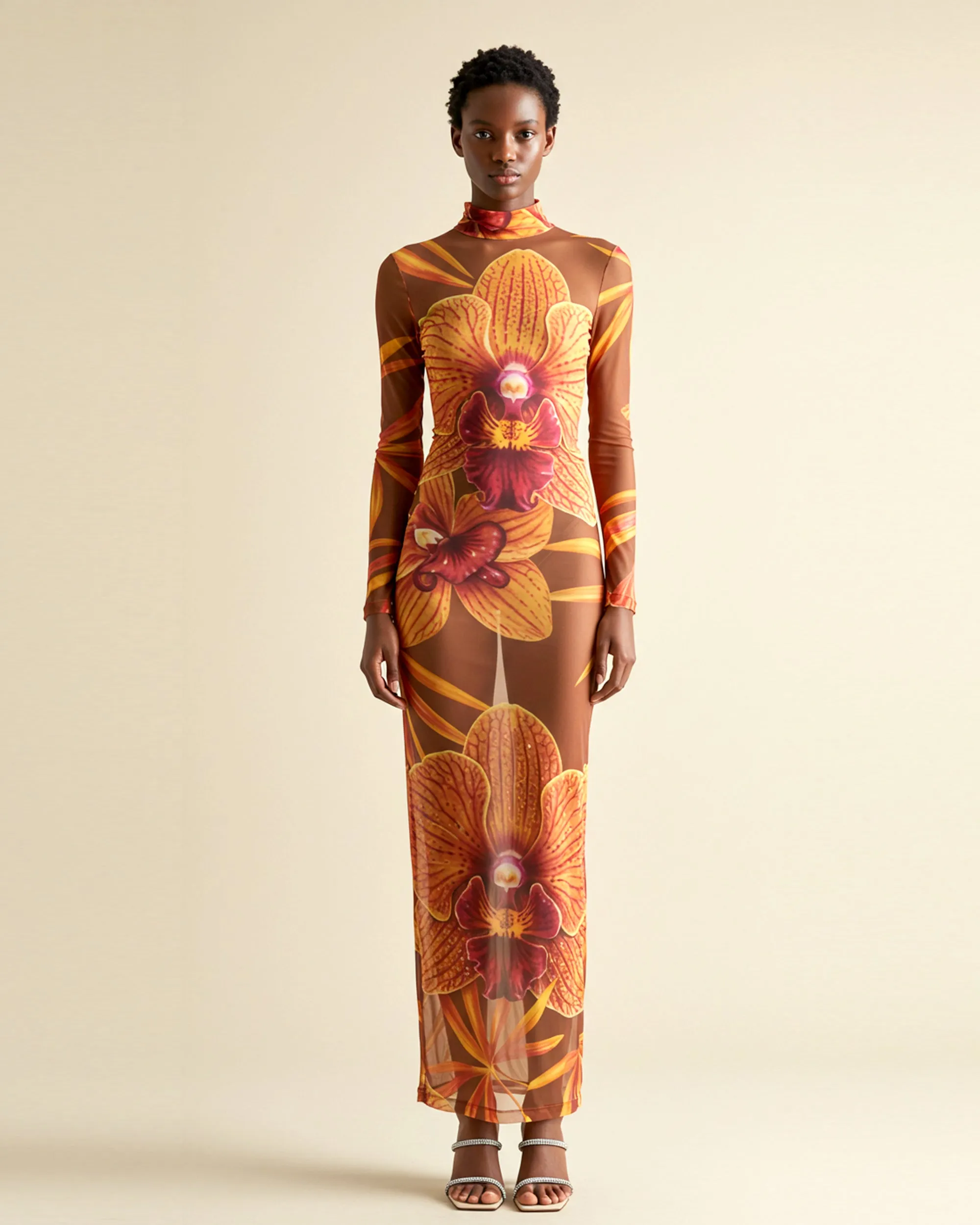 Floral Mesh Dress - Orange/Yellow sold by JW PEI