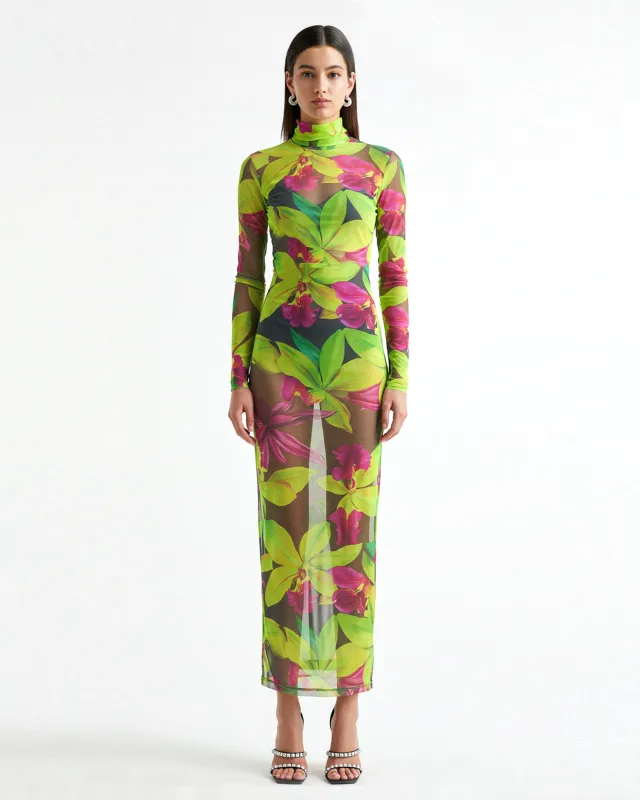 Floral Mesh Dress - Pink/Green sold by JW PEI