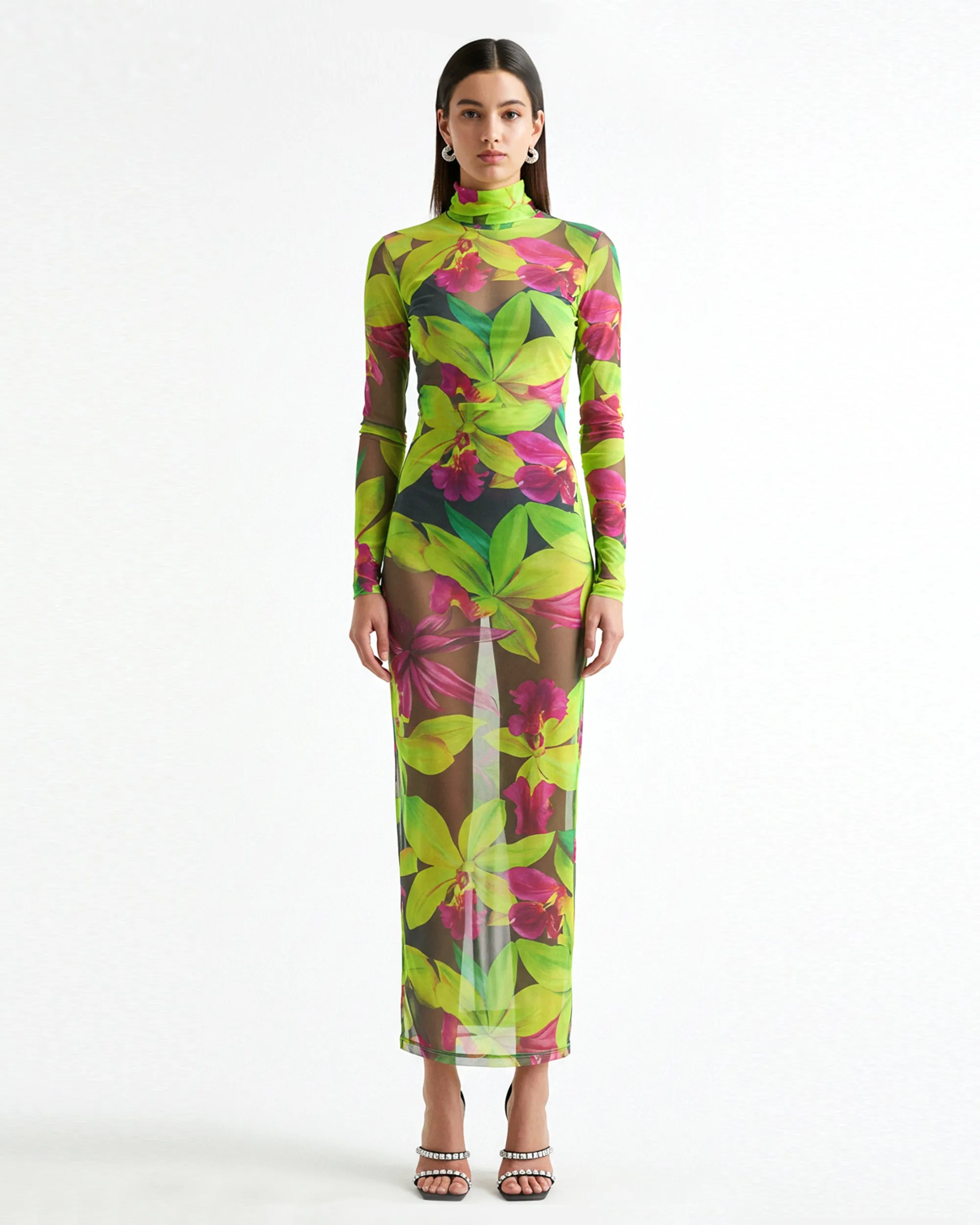 Floral Mesh Dress - Pink/Green sold by JW PEI