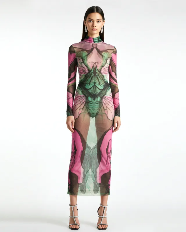 Floral Mesh Dress - Pink/Green sold by JW PEI