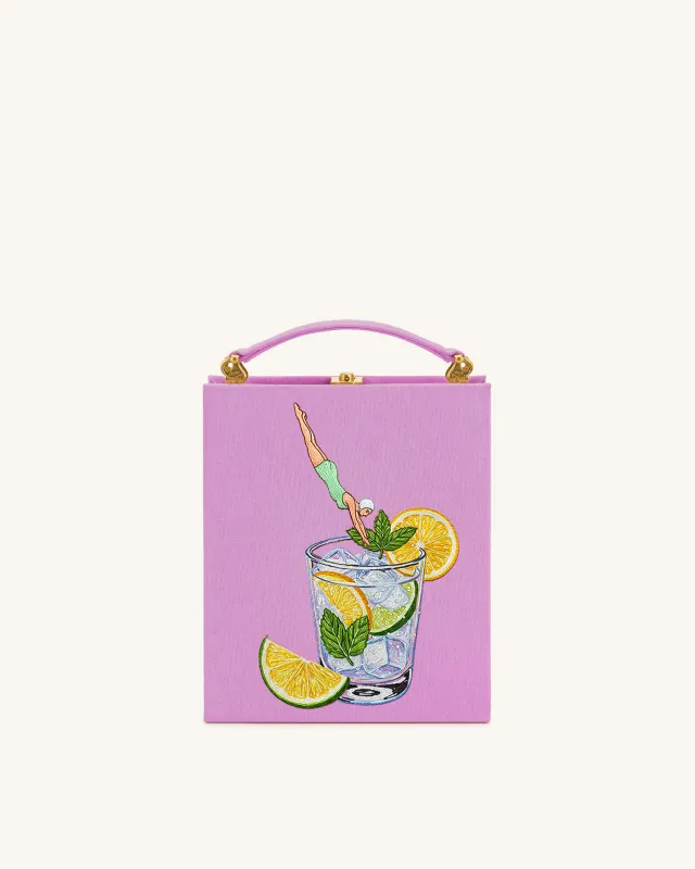 Clarisse Diving Cocktail Embroidered Box Bag - Pink sold by JW PEI