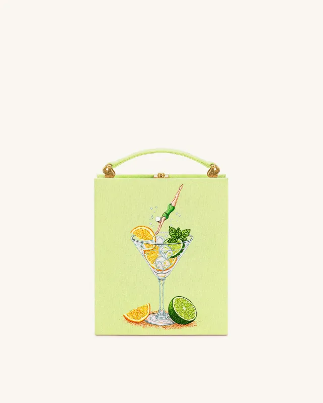 Valentina Diving Cocktail Embroidered Box Bag - Green sold by JW PEI