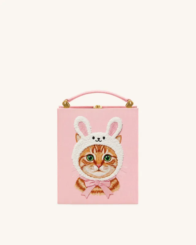 Bunny Cat Embroidered Box Bag - Pink sold by JW PEI