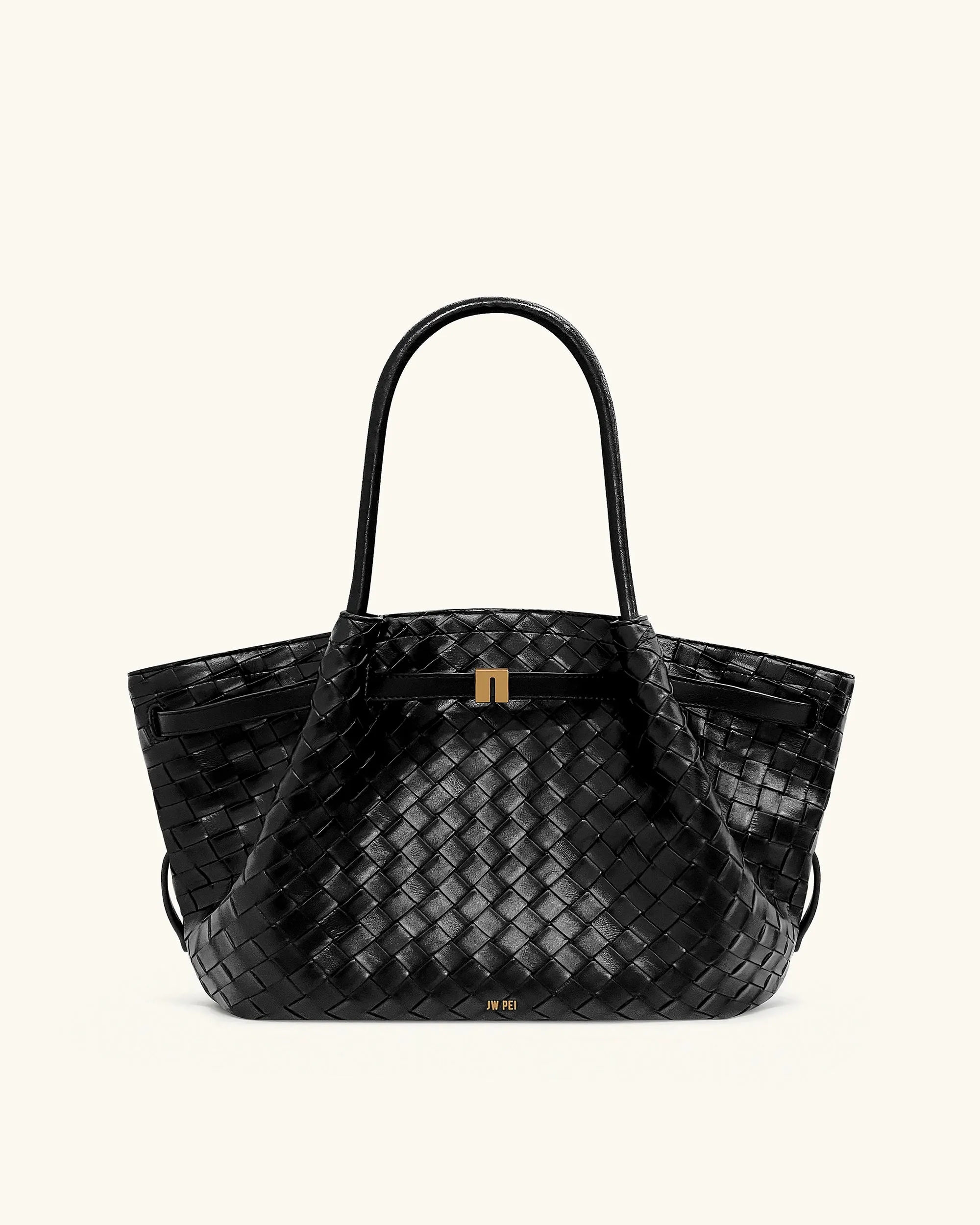 Hana Medium Weave Texture Tote Bag - Black sold by JW PEI product image thumbnail 2