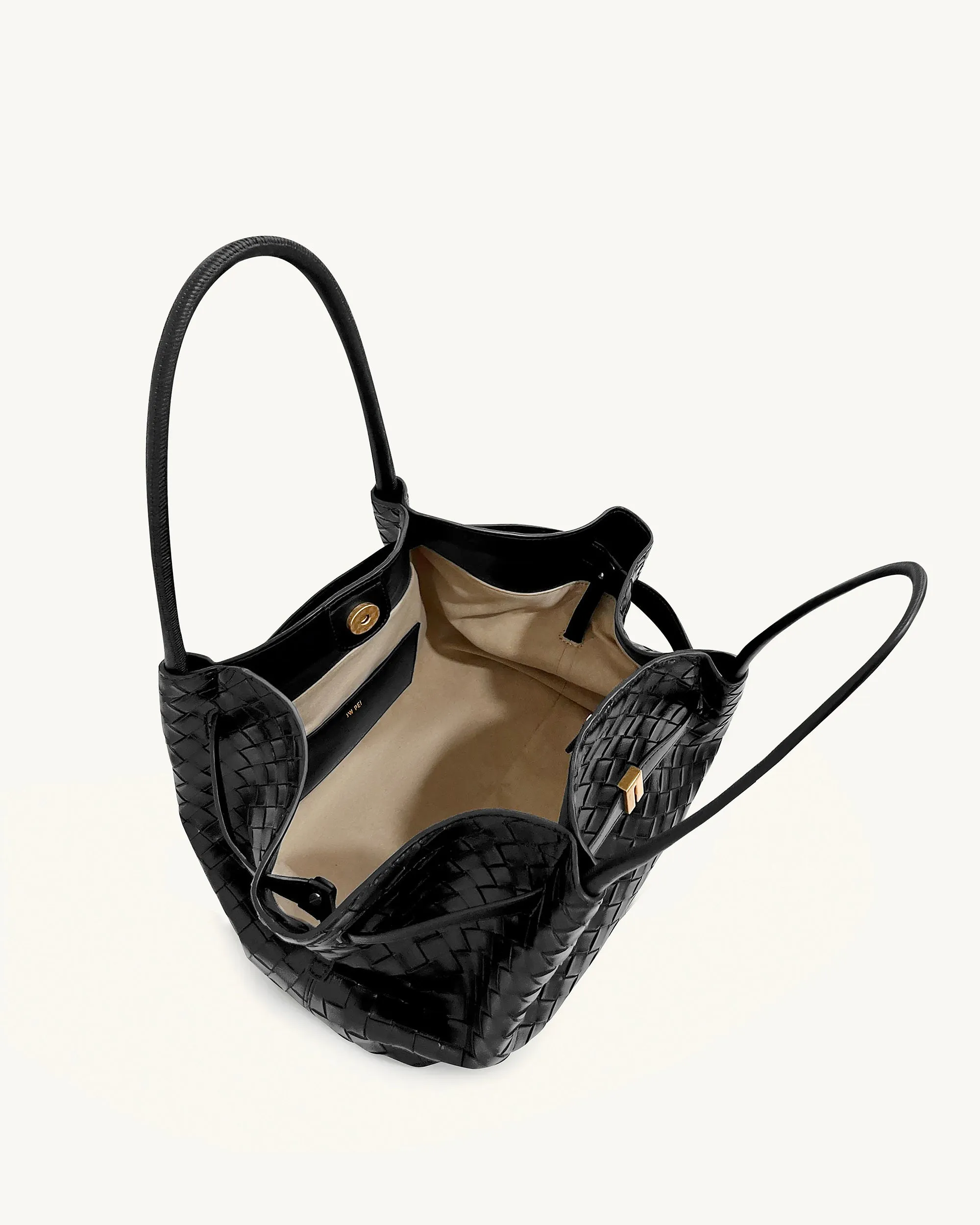 Hana Medium Weave Texture Tote Bag - Black sold by JW PEI product image thumbnail 5