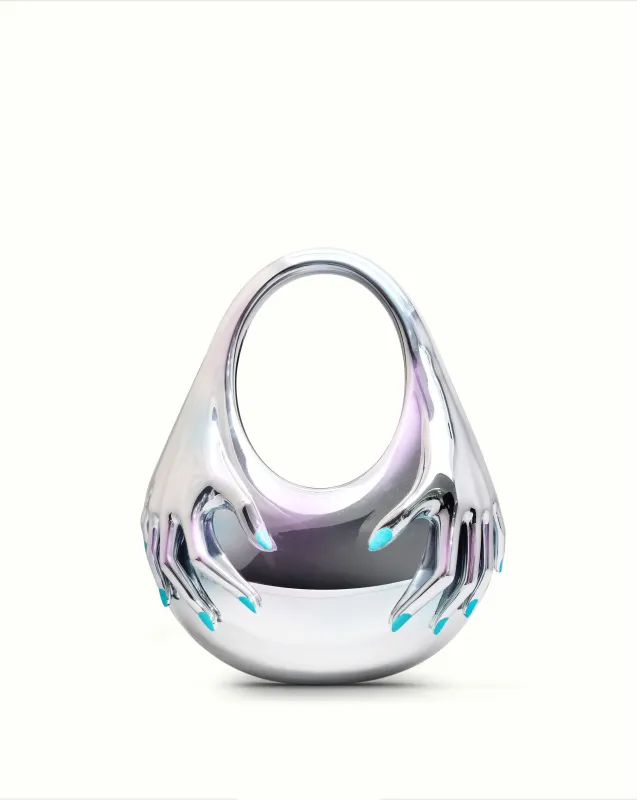 Lyanna Hand Shape Handle Bag - Silver sold by JW PEI