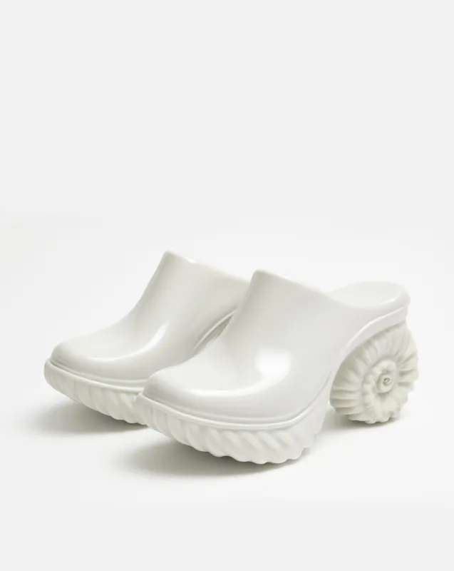Ariana Spiral Heel Mules - White sold by JW PEI
