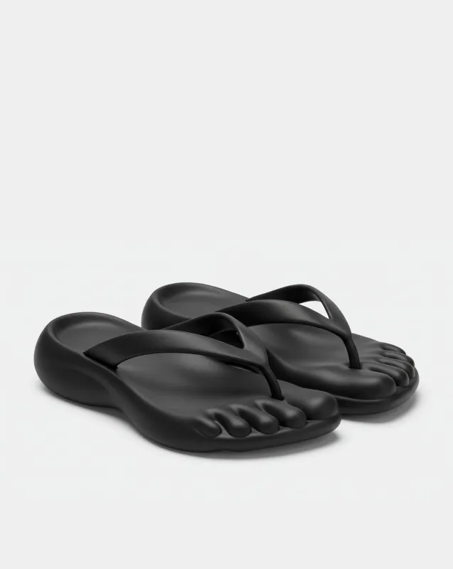 Melanie Sculpted Toe Flip Flops - Black sold by JW PEI