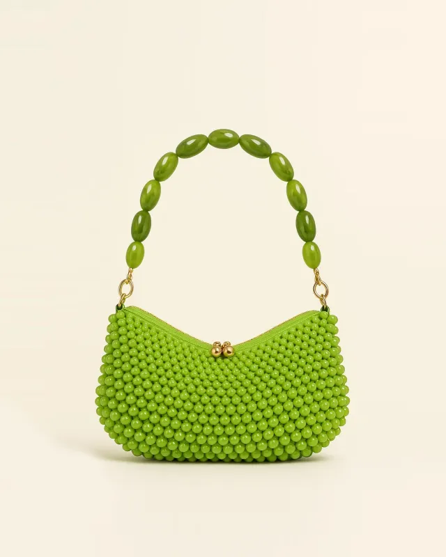Amelia Beaded Shoulder Bag - Green sold by JW PEI
