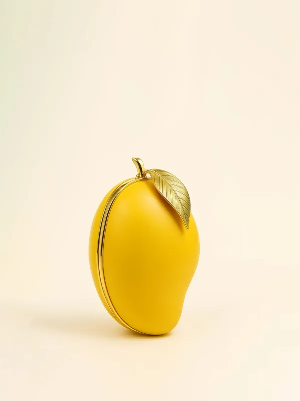 Sofia Mango Shaped Clutch - Yellow sold by JW PEI