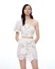 Ophelia One-shoulder Embroidered Iace Dress Suit - White sold by JW PEI