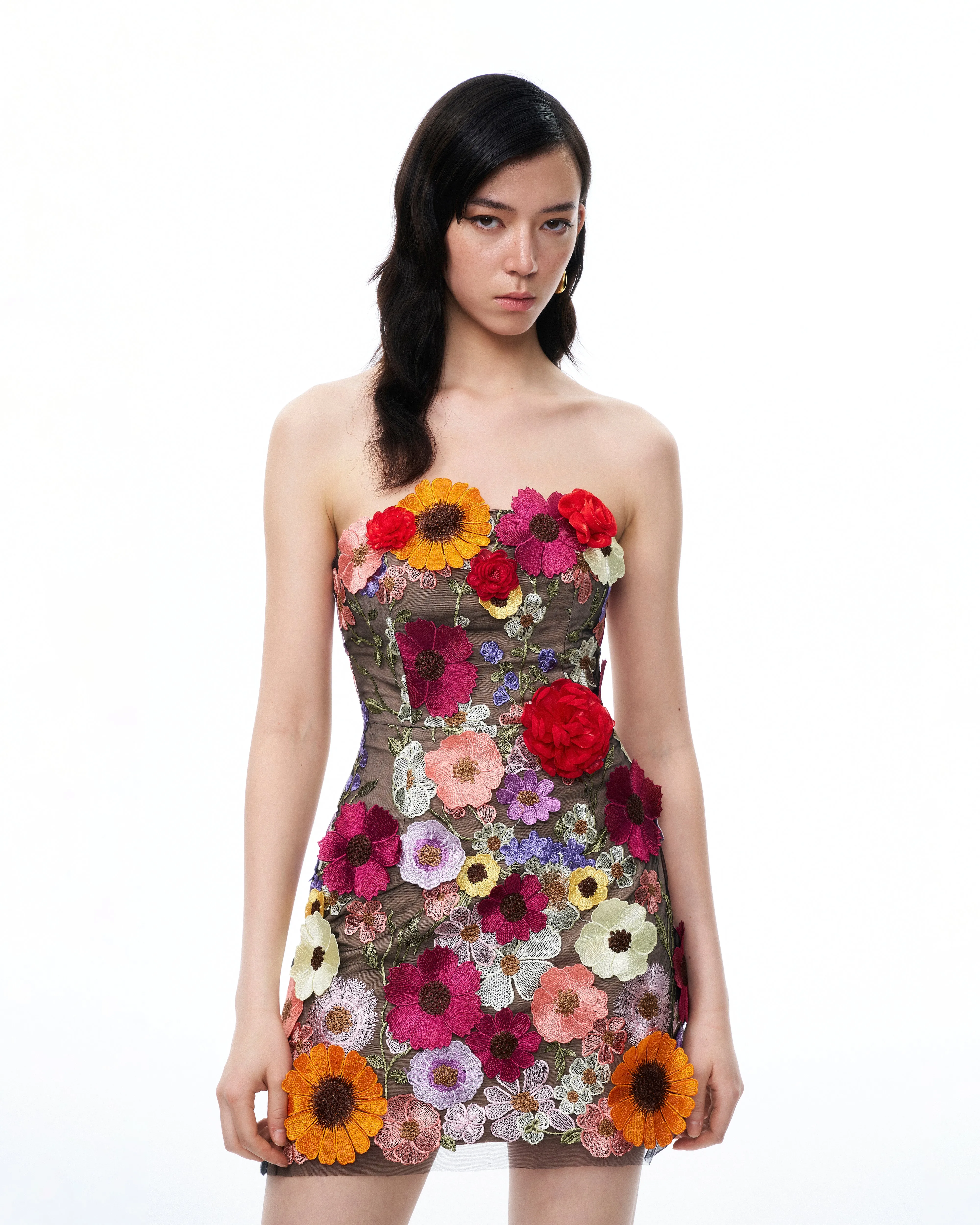 Cassian Floral Embroidered Mini Dress - Black Multi sold by JW PEI product image thumbnail 4
