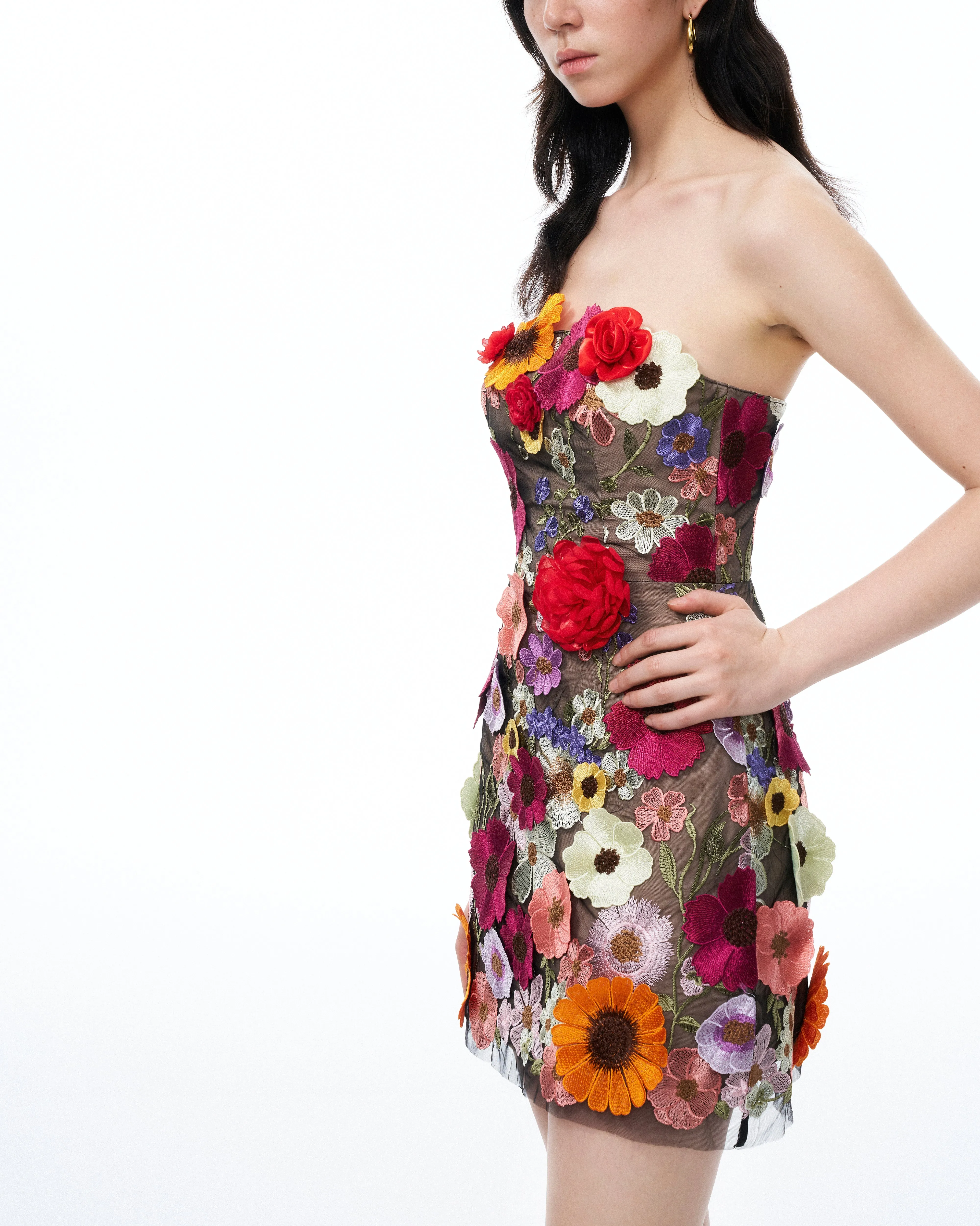Cassian Floral Embroidered Mini Dress - Black Multi sold by JW PEI product image thumbnail 5