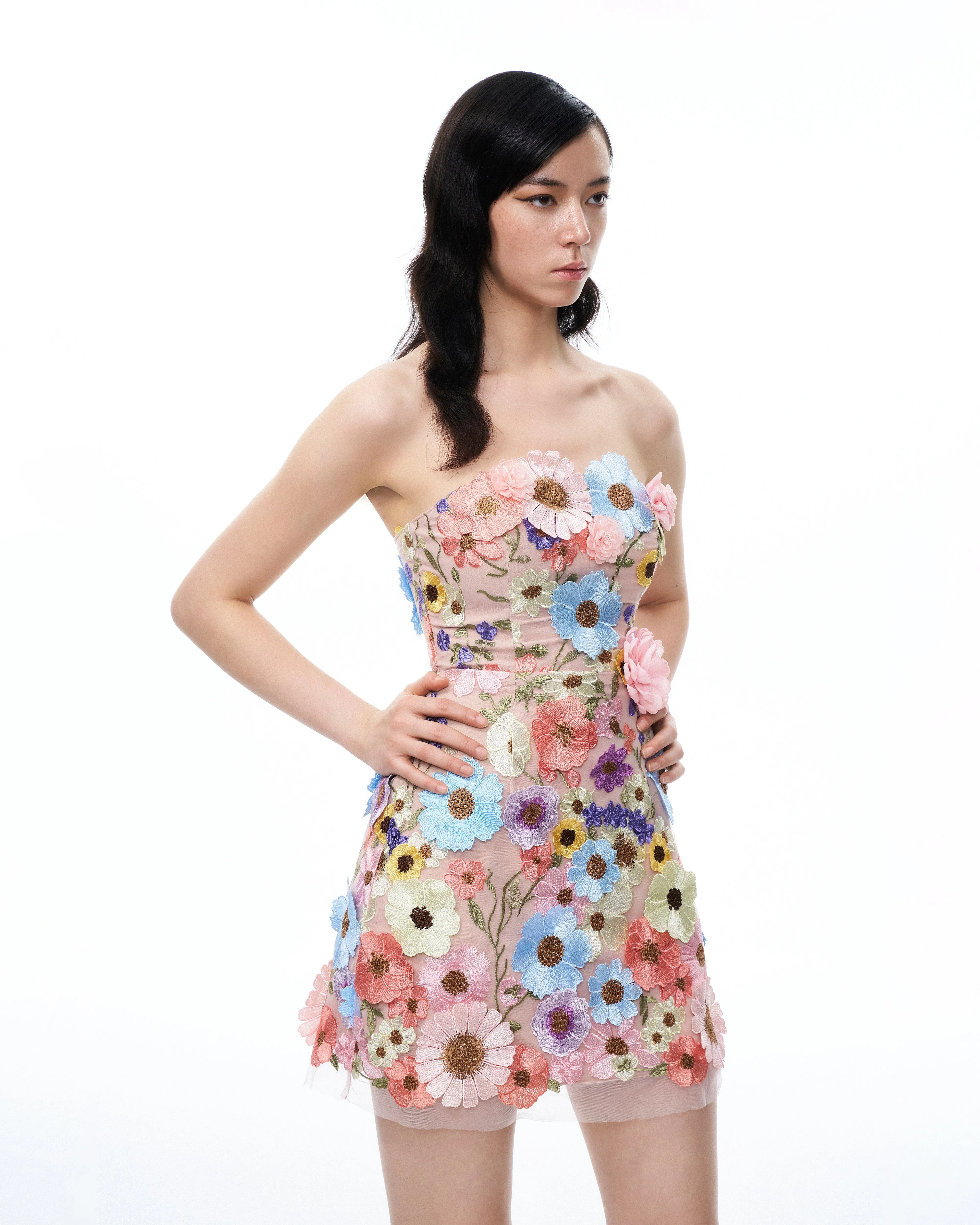 Odalys Floral Embroidered Mini Dress - Pastel Multi sold by JW PEI product image thumbnail 4