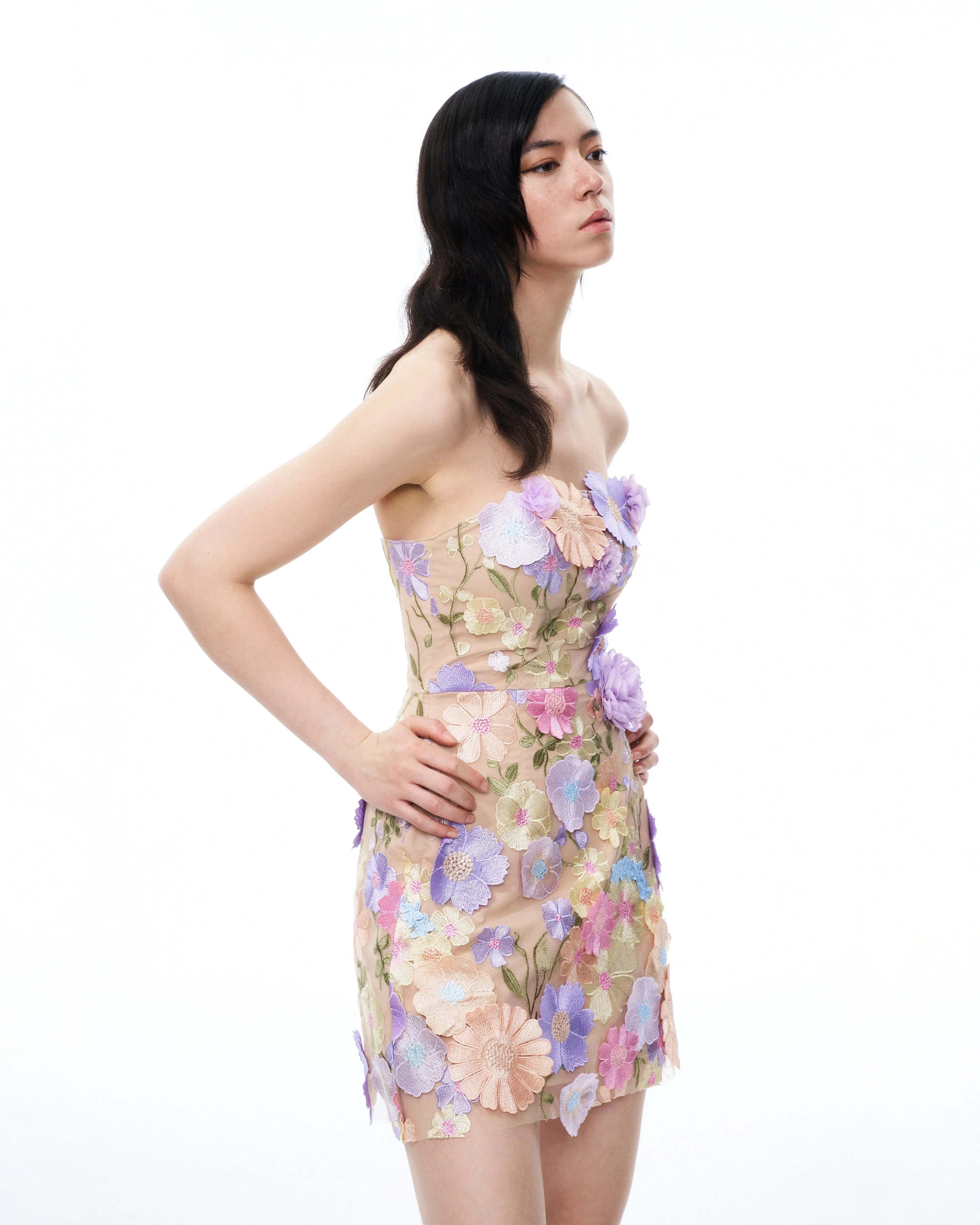 Amelie Floral Embroidered Mini Dress - Pastel Multi sold by JW PEI product image thumbnail 5