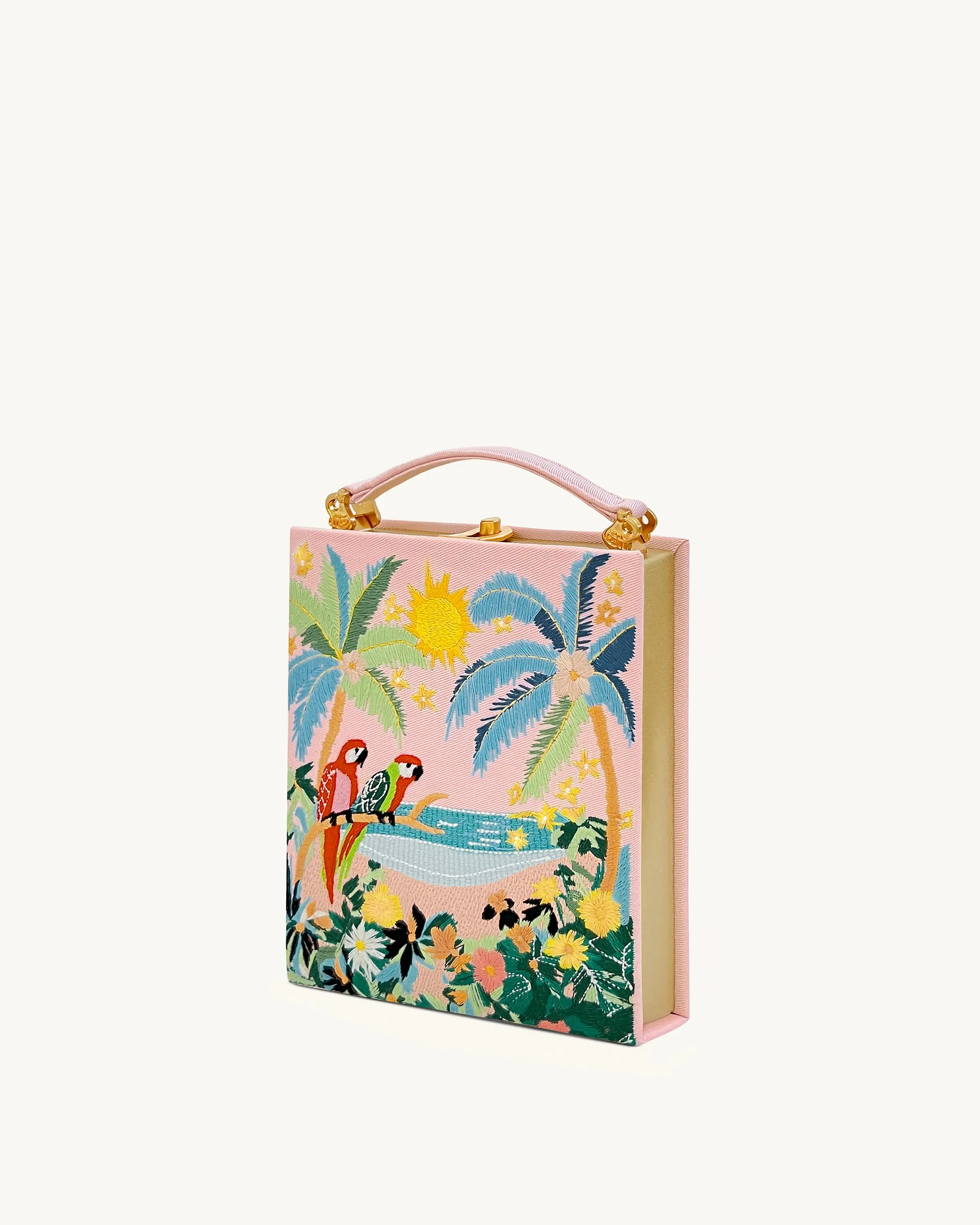 Taya Tropical Parrot Pattern Book Shape Clutch Bag - Pink sold by JW PEI product image thumbnail 2