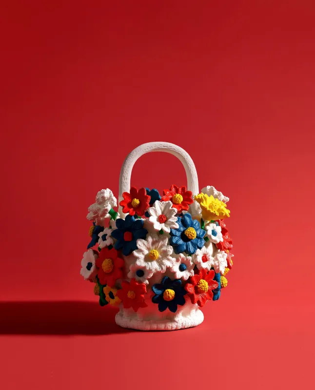 Audrey Floral Basket Bag - Multicolor sold by JW PEI