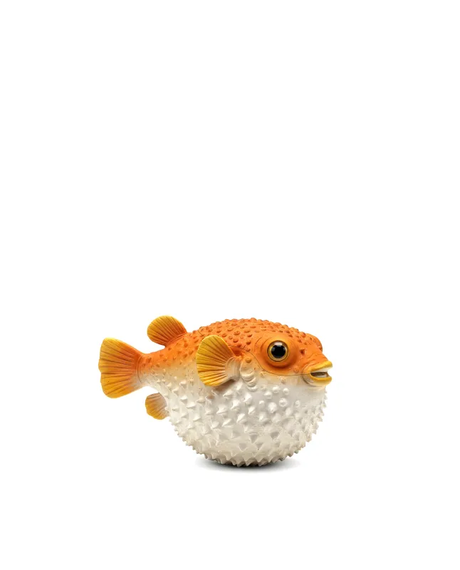 Kinsley Pufferfish Shaped Bag - Orange/White sold by JW PEI