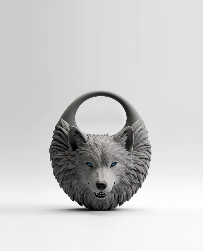 Hana Wolf Head Ring Bag - Grey sold by JW PEI