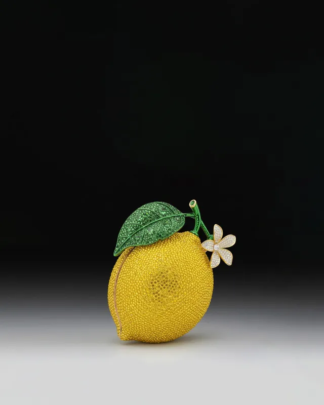 Lemon-Inspired Rhinestone Clutch - Yellow sold by JW PEI