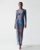 Snake Print Mesh Maxi Dress - Multicolor sold by JW PEI