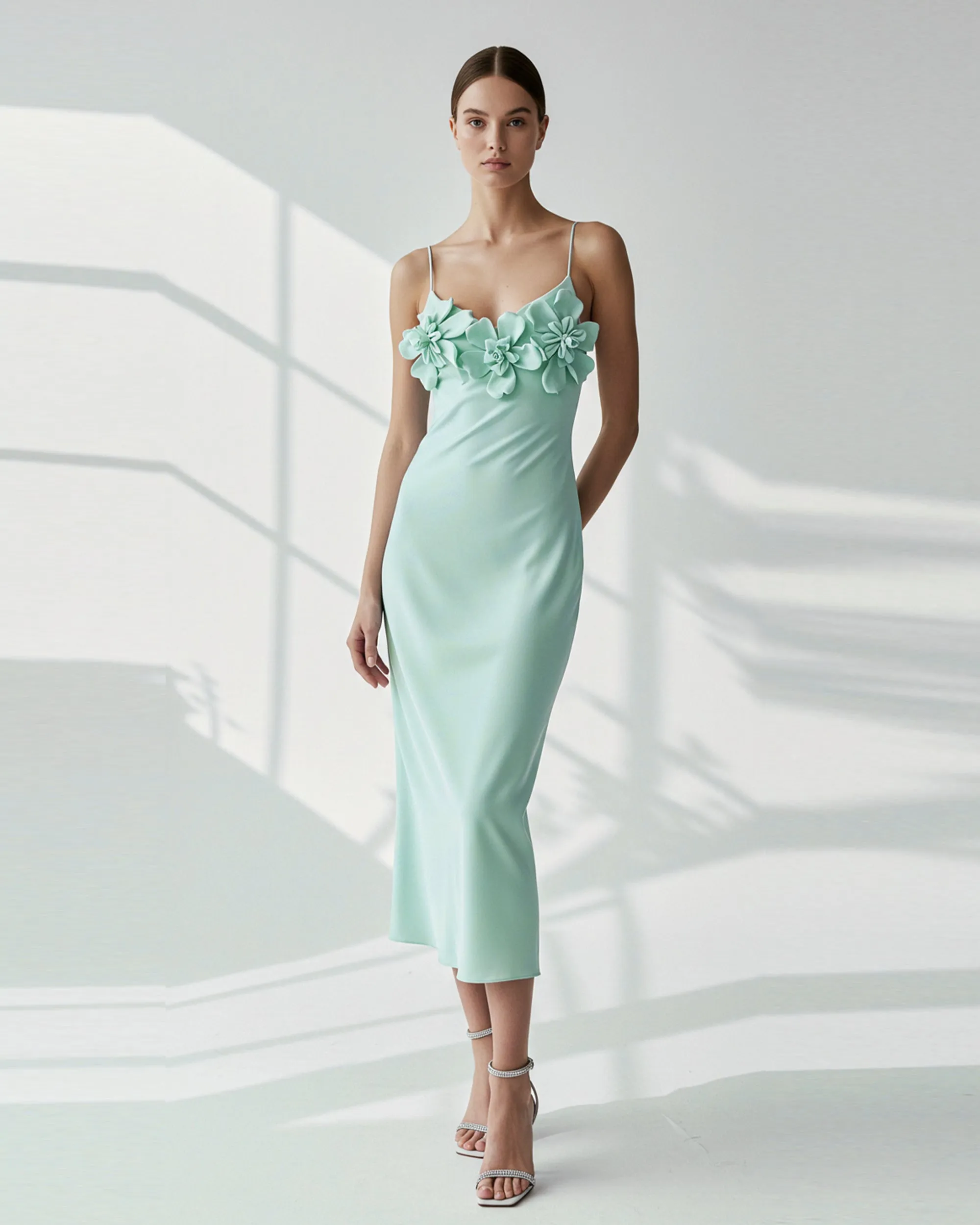 Floral Embellished Gown - Mint Green sold by JW PEI