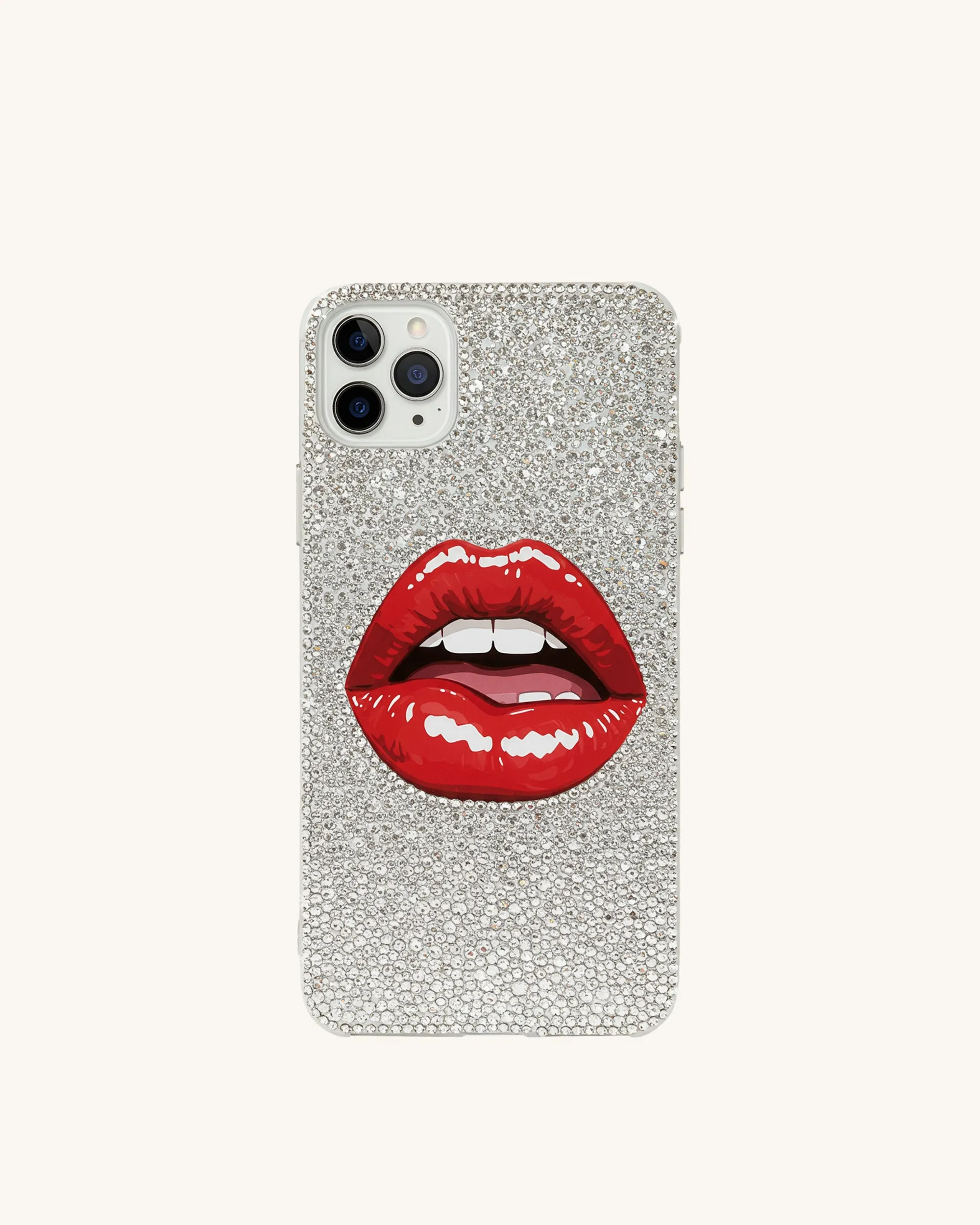 Lips Glitter Phone Case - Silver/Red sold by JW PEI