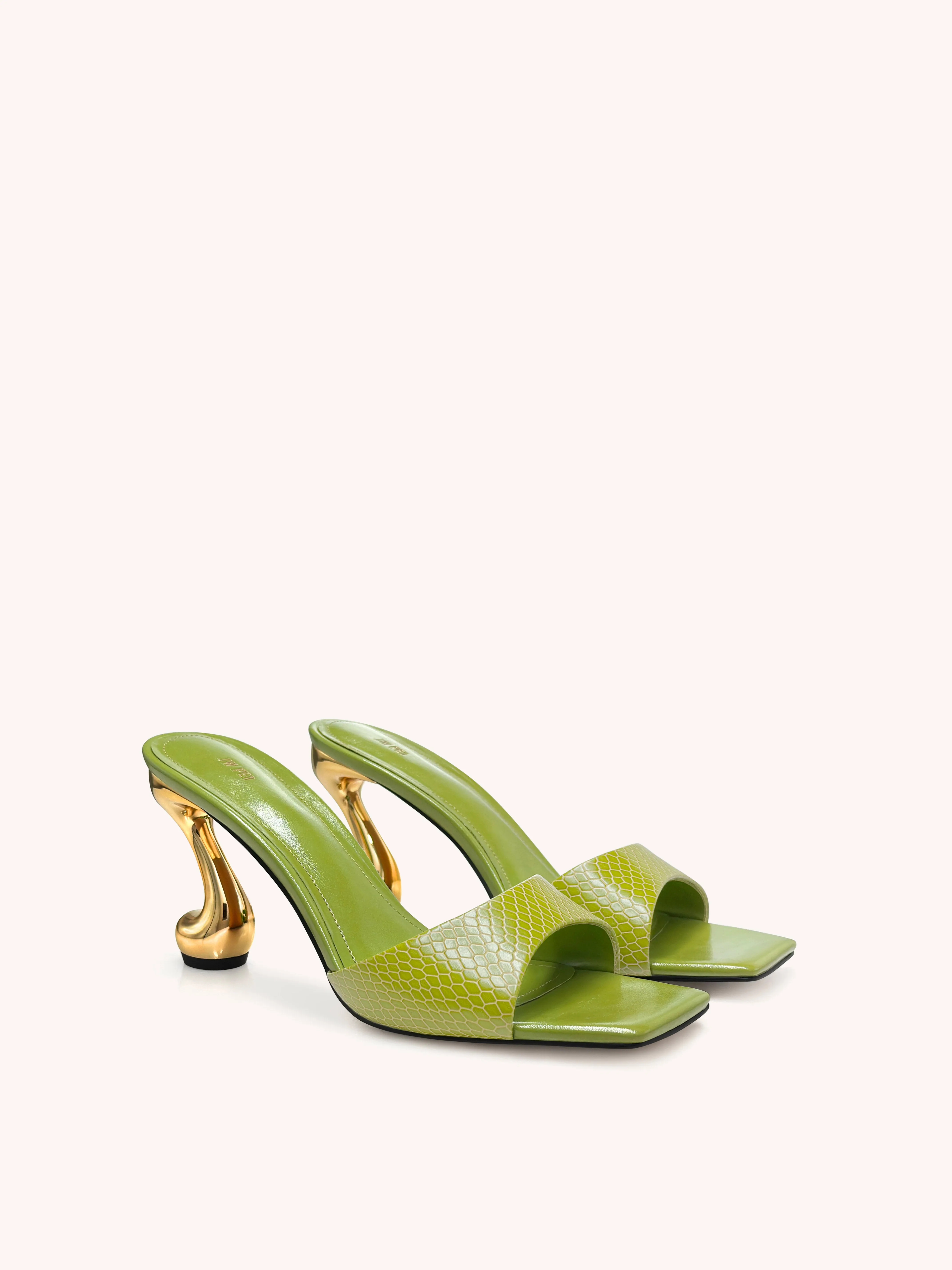 Hannah Snakeskin Heel Mules - Green sold by JW PEI product image thumbnail 2