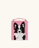 Taya Border Collie Pattern Book Shape Clutch Bag - Pink sold by JW PEI