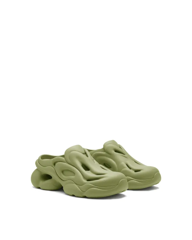 Futuristic Sculpted Mules - Green sold by JW PEI