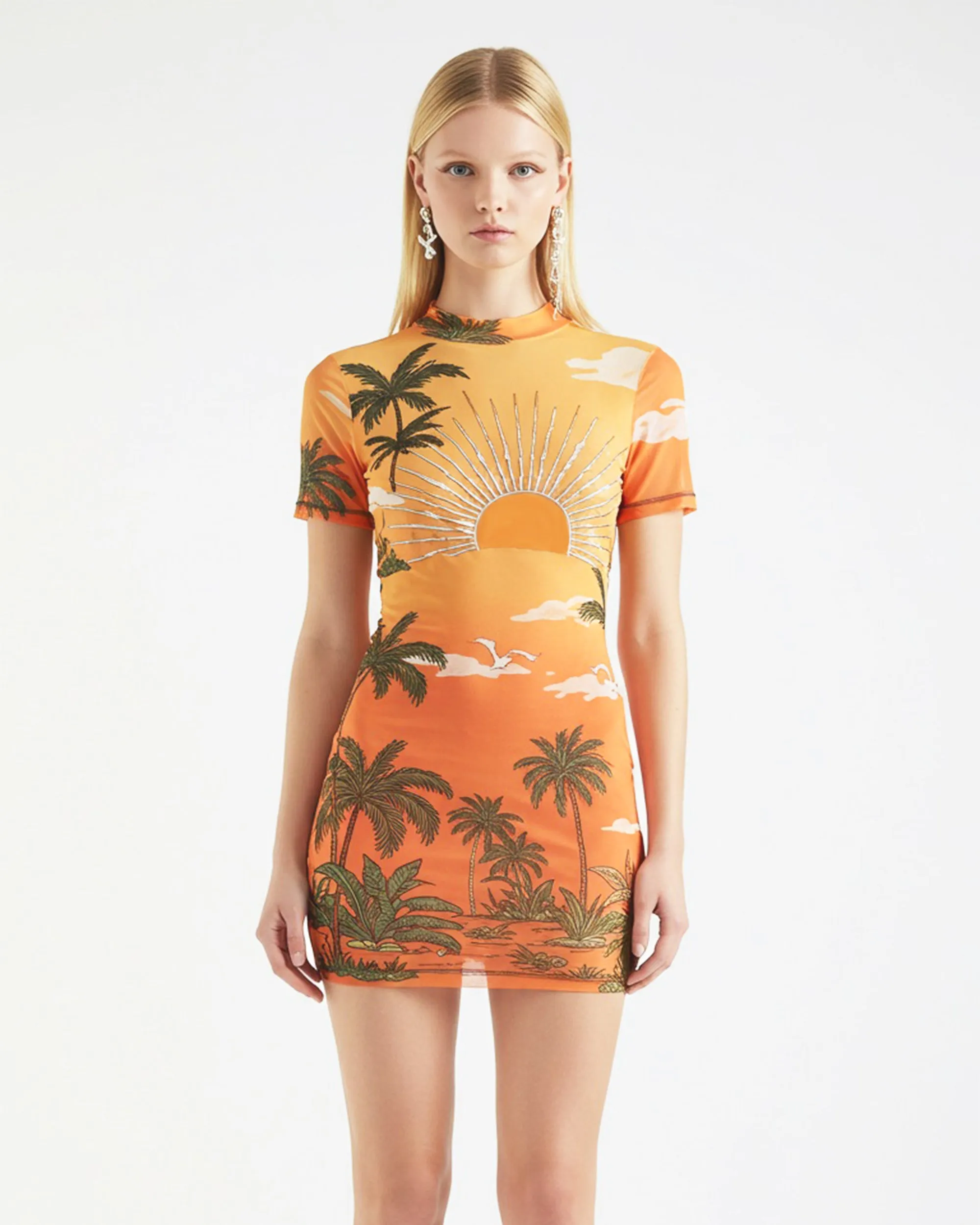 Tropical Sunset Palm Dress - Multicolor sold by JW PEI