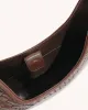 Olivia Hand-Woven Metal Handle Hobo Bag - Brown sold by JW PEI
